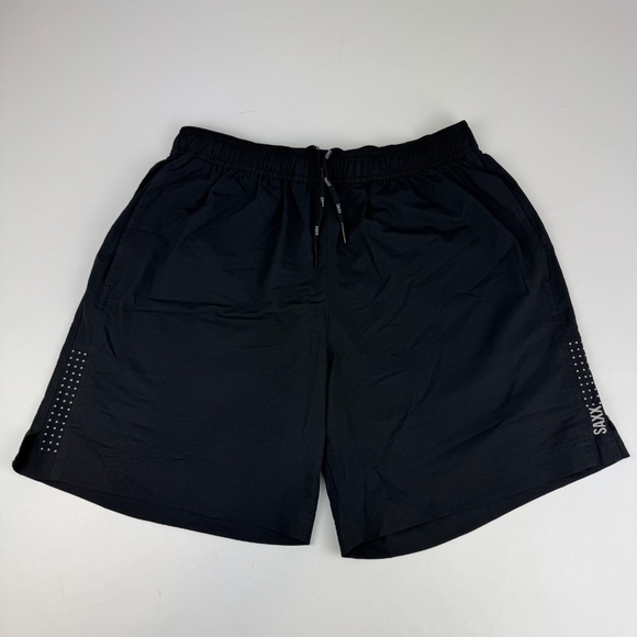 SAXX Mens Size M Kinetic Run Shorts Lined 6in Black Running Athletic - Picture 1 of 7